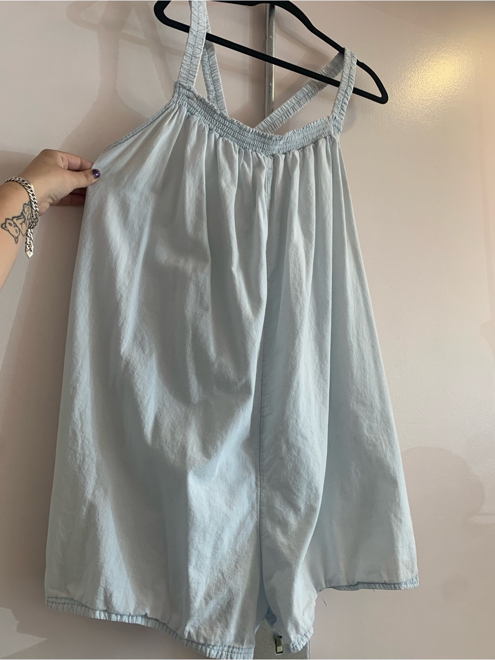 American Eagle Outfitters Light Blue Cotton Swing Chemise
